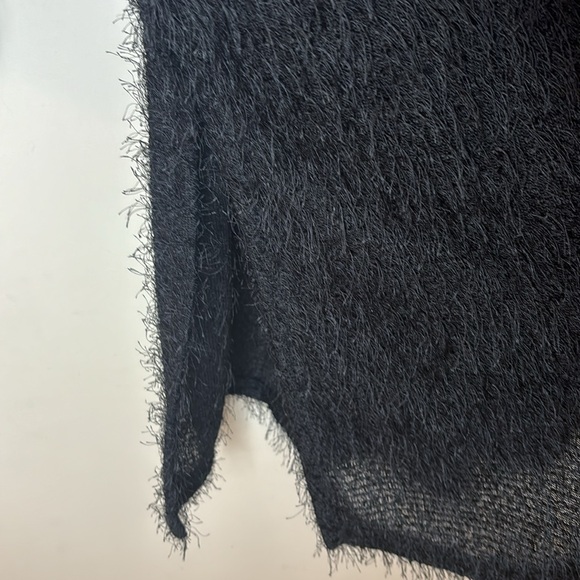 PICADILLY FASHION Fuzzy Open Front Long Black Cardigan Sweater - Picture 5 of 13